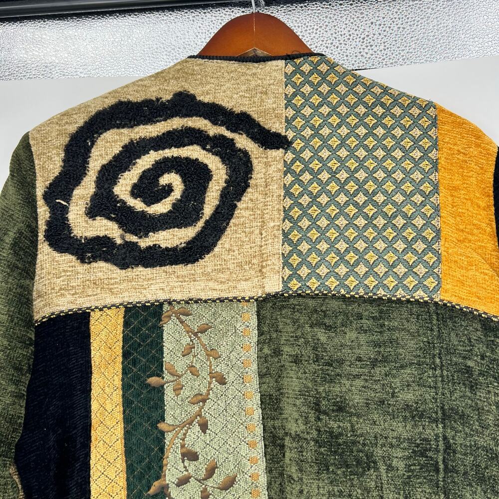 VINTAGE 90's Jacket Wearable Art Size Small Art To Wear Tapestry Lined kitschy - Picture 3 of 10